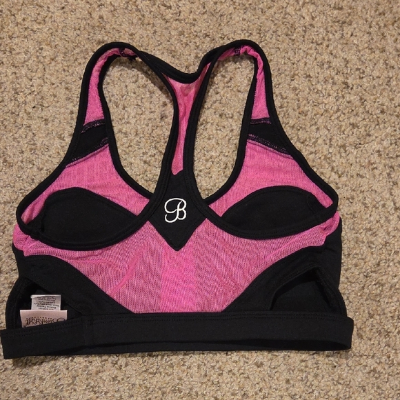 Bombshell Sportswear Black and Pink Sports Bra - Picture 2 of 3
